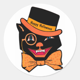 Halloween cat ronde sticker