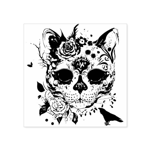 Halloween Cat Rubberstempel (Afrduk)