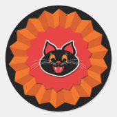 Halloween  Cat Schattige Ronde Sticker (Voorkant)