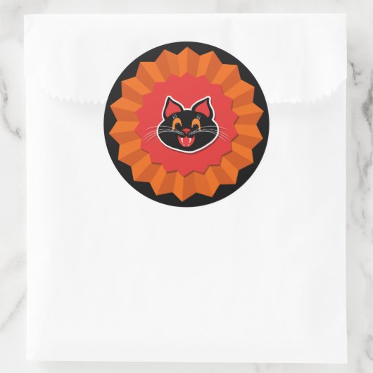 Halloween  Cat Schattige Ronde Sticker (Tas)