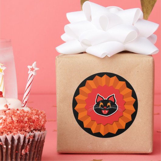 Halloween  Cat Schattige Ronde Sticker (Feest)