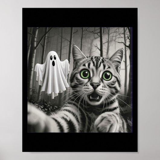Halloween Cat Selfie With Soky Ghost Poster (Voorkant)