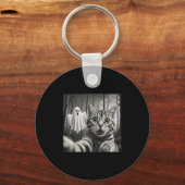 Halloween Cat Selfie With Soky Ghost Sleutelhanger (Voorkant)