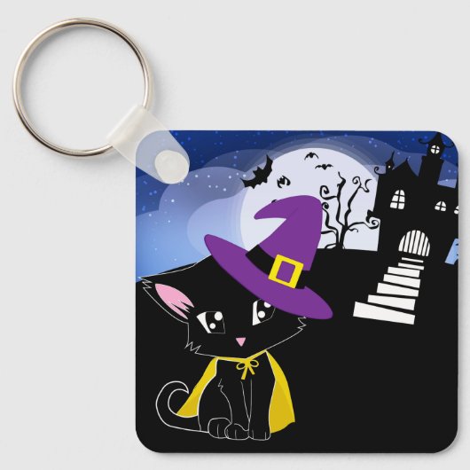 Halloween Cat Sleutelhanger (Voorkant)