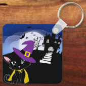 Halloween Cat Sleutelhanger (Achterkant)