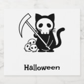 Halloween Cat Sparkling Wijnetiket (Enkel label)
