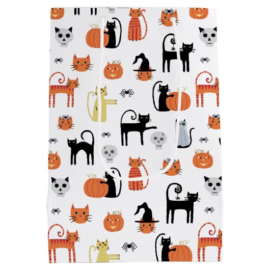 Halloween Cat Spooky Medium Cadeauzakje (Achterkant)