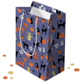 Halloween Cat Spooky Paars Medium Cadeauzakje