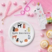 Halloween Cat Spooky Papieren Bordje (Feest)