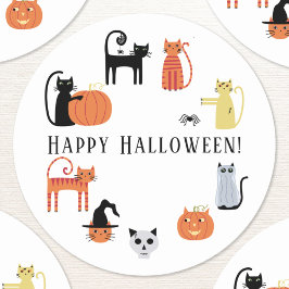 Halloween Cat Spooky Ronde Sticker