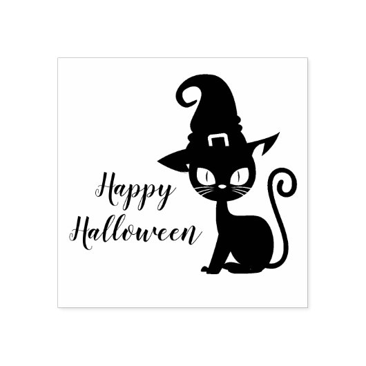 Halloween Cat Stamp Rubberstempel (Afrduk)