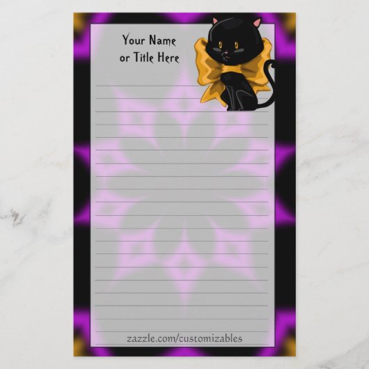 Halloween Cat Stationery Briefpapier (Voorkant)