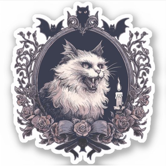 Halloween Cat Sticker (Voorkant)