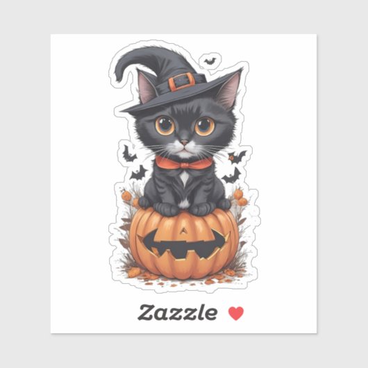 Halloween Cat Sticker (Vel)