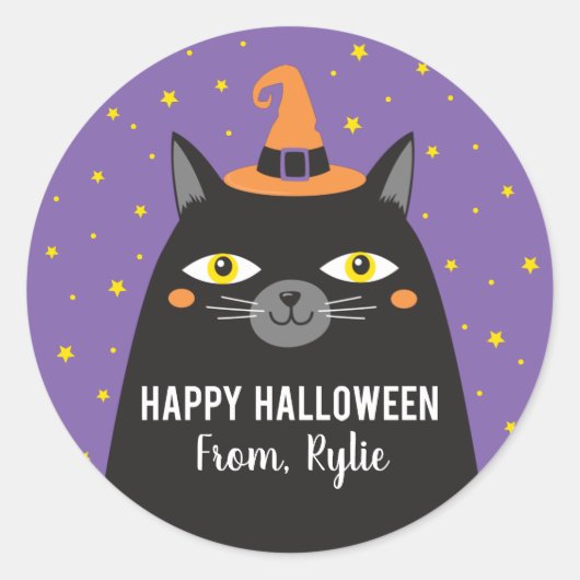 Halloween Cat Sticker (Voorkant)