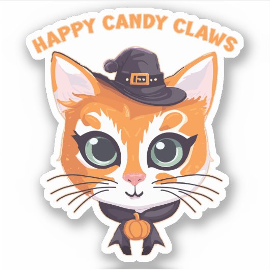 Halloween Cat Sticker (Voorkant)