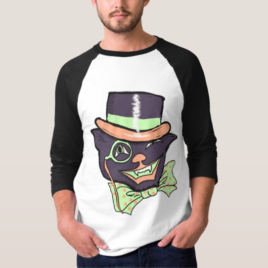 Halloween Cat  Stijl Illustratie T-shirt (Voorkant)