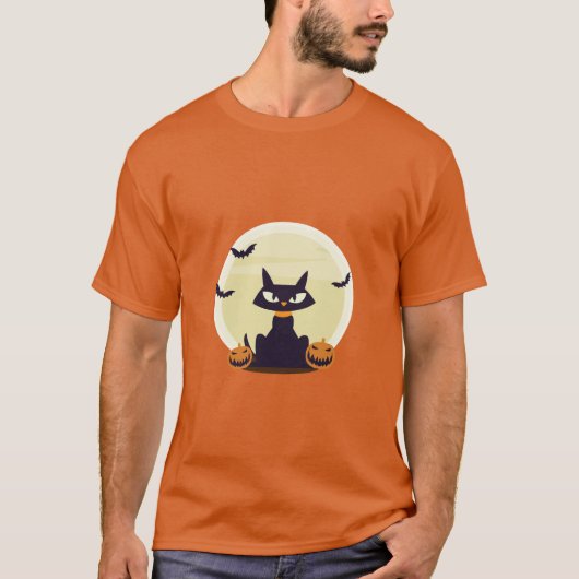 Halloween Cat T-shirt (Voorkant)
