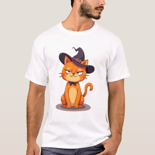 Halloween Cat T-Shirt Kitten Jack O Lantern Kitty  (Voorkant)