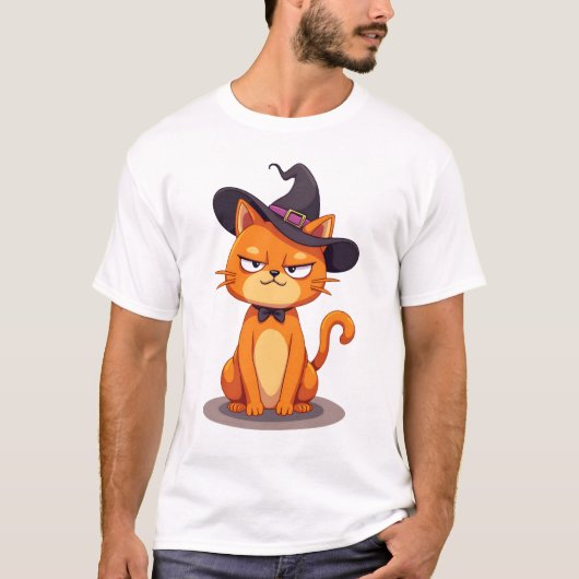 Halloween Cat T-Shirt Kitten Jack O Lantern Kitty  (Voorkant)