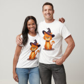 Halloween Cat T-Shirt Kitten Jack O Lantern Kitty  (Unisex)