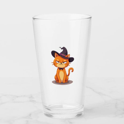 Halloween Cat T-Shirt Kitten Jack O Lantern Kitty Glas (Voorkant)