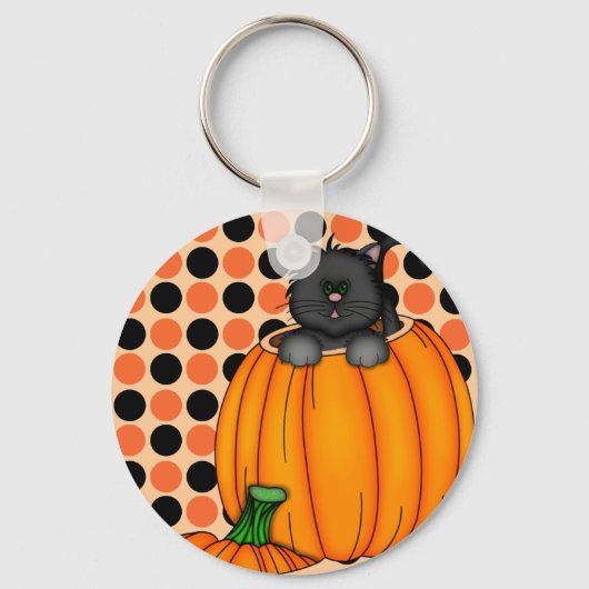 Halloween Cat T-shirts en cadeautjes Sleutelhanger (Voorkant)