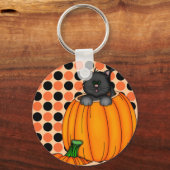 Halloween Cat T-shirts en cadeautjes Sleutelhanger (Voorkant)