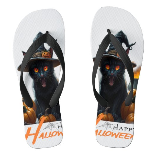 Halloween Cat  Teenslippers (Voetbed)