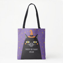 Halloween Cat Trick or treat canvas tas