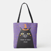 Halloween Cat Trick or treat canvas tas (Achterkant)