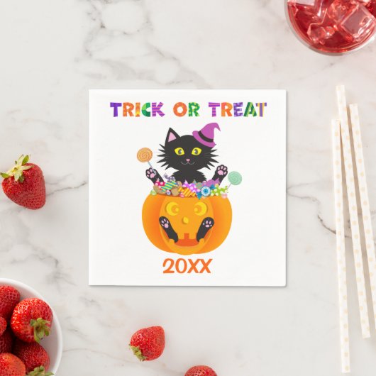 Halloween Cat Trick or treat Servet (Insitu)