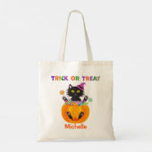 Halloween Cat Trick or treat Tote Bag (Achterkant)
