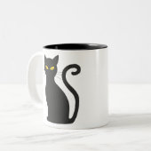Halloween cat tweekleurige koffiemok (Voorkant links)