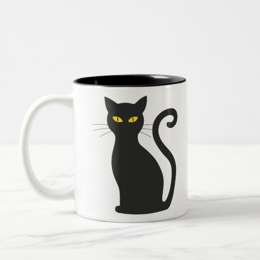 Halloween cat tweekleurige koffiemok (Links)