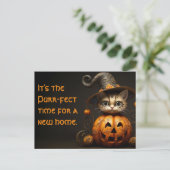 Halloween Cat Vastgoed Marketing Briefkaart (Staand voorkant)