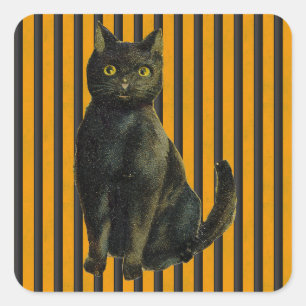  Halloween Cat Vierkante Sticker