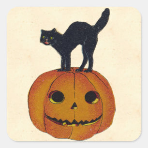  Halloween Cat Vierkante Sticker