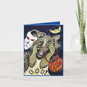 Halloween Cat Vouwende Kaart