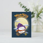 Halloween Cat Witch Kat Feestdagenkaart (Staand voorkant)