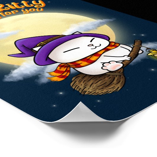 Halloween Cat Witch Kat Poster (Hoek)