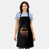 Halloween Cat Witch Pet Pompoen Kostuum Spooky Zee Schort (Gedragen)
