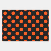 Halloween Cat & Witch | Zwarte en Oranje Stippen Inpakpapier Vel (Voorkant 2)