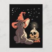  Halloween Cat Witchy Skull Briefkaart (Voorkant)