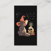  Halloween Cat Witchy Skull Visitekaartje (Voorkant)
