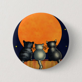 Halloween Cats Bekijk de maan -  stijl Ronde Button 5,7 Cm