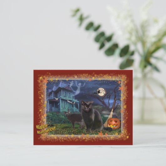 Halloween Cats Briefkaart (Staand voorkant)