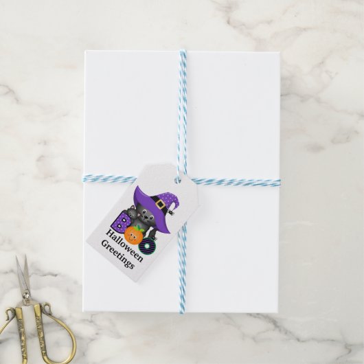 Halloween Cats Cadeaulabel (Met Touw)