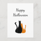 Halloween Cats Cute Black Oranje Holiday Briefkaart (Voorkant)