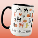 Halloween Cats Cute Spooky Mok<br><div class="desc">Schattige en spookachtig Halloween kitty cat design om je aan het lachen te maken. Kattenheksen,  spoken,  zombies en pompoenlantaarns. Wijzig de aan te passen tekst. Originele versie door Nic Squirrell.</div>